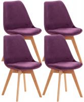 4er Set Stuhl Linares Samt lila 4er Set Stuhl Linares Samt lila