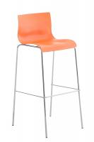 2er Set Barhocker Hoover Kunststoff 4-Fuß Gestell chrom orange 2er Set Barhocker Hoover Kunststoff 4-Fuß Gestell chrom orange