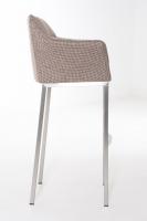 Barhocker Damaso E Stoff mit 4-Fuß Gestell terrabraun 