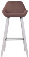 Barhocker Newnan Stoff 4-Fuß Gestell weiß (eiche) braun Barhocker Newnan Stoff 4-Fuß Gestell weiß (eiche) braun