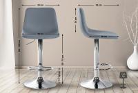 2er Set Barhocker Divo Kunstleder chrom grau 2er Set Barhocker Divo Kunstleder chrom grau