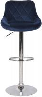 Barhocker Lazio Samt chrom blau 