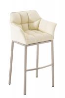 Barhocker Damaso E mit 4-Fuß Gestell creme 