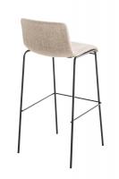 Barhocker Hoover Stoff 4-Fuß Gestell schwarz creme 