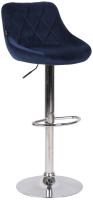 Barhocker Lazio Samt chrom blau Barhocker Lazio Samt chrom blau