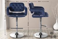 Barhocker Dublin Samt chrom blau Barhocker Dublin Samt chrom blau