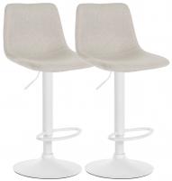 2er Set Barhocker Divo Stoff Weiß creme 2er Set Barhocker Divo Stoff Weiß creme