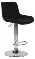 2er Set Barhocker Lentini Samt chrom schwarz 2er Set Barhocker Lentini Samt chrom schwarz