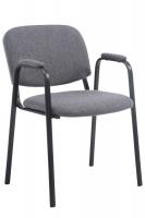 Besucherstuhl Ken PRO Stoff grau