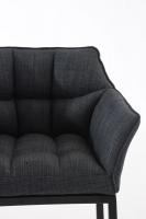 Barhocker Damaso B Stoff mit 4-Fuß Gestell dunkelgrau 
