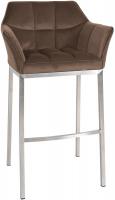 Barhocker Damaso E Samt mit 4-Fuß Gestell braun Barhocker Damaso E Samt mit 4-Fuß Gestell braun