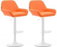 2er Set Barhocker Braga Kunstleder weiß orange 2er Set Barhocker Braga Kunstleder weiß orange