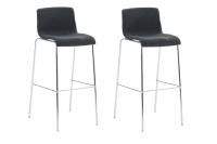 2er Set Barhocker Hoover Stoff 4-Fuß Gestell chrom dunkelgrau 2er Set Barhocker Hoover Stoff 4-Fuß Gestell chrom dunkelgrau