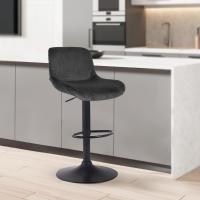 Barhocker Solon Schwarz Samt schwarz Barhocker Solon Schwarz Samt schwarz