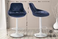2er Set Barhocker Lazio Samt weiß blau 2er Set Barhocker Lazio Samt weiß blau