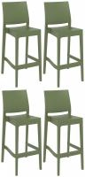4er Set Barhocker Maya oliv 4er Set Barhocker Maya oliv