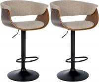 2er Set Barhocker Vestal Stoff walnuss/creme 2er Set Barhocker Vestal Stoff walnuss/creme