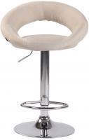 Barhocker Olinda Stoff chrom creme Barhocker Olinda Stoff chrom creme