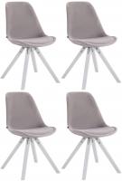 4er Set Stühle Toulouse Samt Square weiß (eiche) grau 4er Set Stühle Toulouse Samt Square weiß (eiche) grau