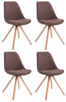 4er Set Stühle Toulouse Stoff Natura Rund braun 4er Set Stühle Toulouse Stoff Natura Rund braun