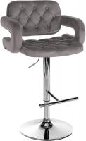 Barhocker Dublin Samt chrom grau Barhocker Dublin Samt chrom grau