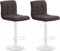 2er Set Barhocker Calma Stoff weiß braun 2er Set Barhocker Calma Stoff weiß braun