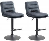 2er Set Barhocker Damar Samt schwarz dunkelgrau 2er Set Barhocker Damar Samt schwarz dunkelgrau