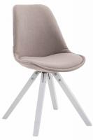 4er Set Besucherstuhl Toulouse Stoff Square weiß (eiche) taupe 