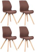 4er Set Stuhl Luna Stoff braun