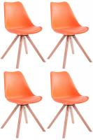 4er Set Stühle Toulouse Kunstleder Natura Square orange 4er Set Stühle Toulouse Kunstleder Natura Square orange