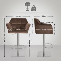 2er Set Barhocker Damaso E Samt braun 2er Set Barhocker Damaso E Samt braun
