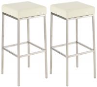 2er Set Barhocker Montreal 85 Kunstleder edelstahl creme 2er Set Barhocker Montreal 85 Kunstleder edelstahl creme