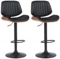 2er Set Barhocker Clawson Kunstleder schwarz walnuss/schwarz 2er Set Barhocker Clawson Kunstleder schwarz walnuss/schwarz
