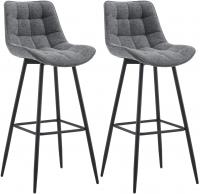 2er Set Barhocker Dartford Stoff dunkelgrau 2er Set Barhocker Dartford Stoff dunkelgrau