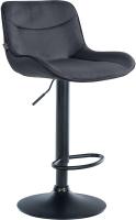 Barhocker Vonore Samt schwarz schwarz Barhocker Vonore Samt schwarz schwarz