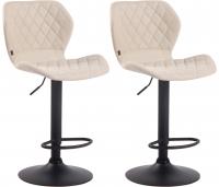 2er Set Barhocker Cork Stoff schwarz creme 2er Set Barhocker Cork Stoff schwarz creme
