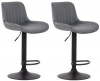 2er Set Barhocker Lentini Kunstleder schwarz grau 2er Set Barhocker Lentini Kunstleder schwarz grau