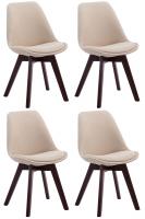 4er Set Besucherstühle Borneo V2 Walnuss Stoff creme 4er Set Besucherstühle Borneo V2 Walnuss Stoff creme