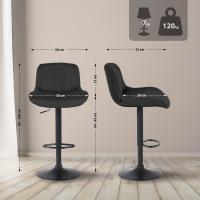 2er Set Barhocker Solon Schwarz Stoff  schwarz 