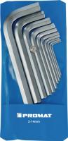 Winkelschraubendrehersatz 10-tlg.Ku.-Tasche SW 2-14mm kurz S2-Stahl PROMAT Winkelschraubendrehersatz 10-tlg.Ku.-Tasche SW 2-14mm kurz S2-Stahl PROMAT
