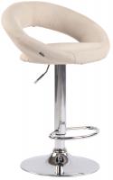 2er Set Barhocker Olinda Stoff Chrom creme 