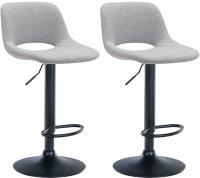2er Set Barhocker Camden Stoff schwarz hellgrau 2er Set Barhocker Camden Stoff schwarz hellgrau