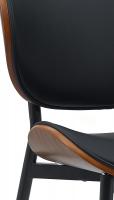 2er Set Besucherstuhl Enid Kunstleder walnuss/schwarz 
