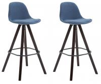 2er Set Barhocker Franklin Stoff Square cappuccino (eiche) blau 2er Set Barhocker Franklin Stoff Square cappuccino (eiche) blau