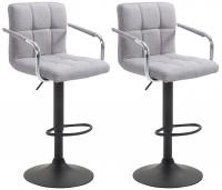 2er Set Barhocker Lucy V2 Stoff schwarz grau 2er Set Barhocker Lucy V2 Stoff schwarz grau