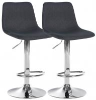 2er Set Barhocker Divo Stoff Chrom dunkelgrau 2er Set Barhocker Divo Stoff Chrom dunkelgrau