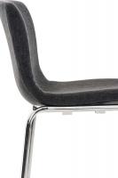 Barhocker Hoover Stoff 4-Fuß Gestell Chrom dunkelgrau 
