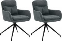 2er Set Esszimmerstuhl Somers Stoff dunkelgrau 2er Set Esszimmerstuhl Somers Stoff dunkelgrau