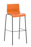 2er Set Barhocker Hoover Kunststoff 4-Fuß Gestell schwarz orange 2er Set Barhocker Hoover Kunststoff 4-Fuß Gestell schwarz orange