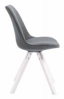4er Set Besucherstuhl Toulouse Stoff Square weiß (eiche) dunkelgrau 4er Set Besucherstuhl Toulouse Stoff Square weiß (eiche) dunkelgrau